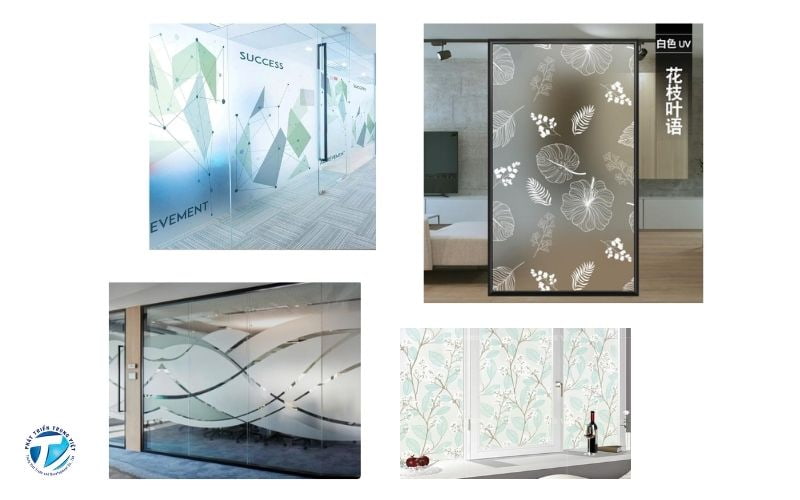 Mẫu decal trong suốt họa tiết hoa lá hoặc hình học tinh tế